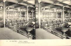 VINTAGE POSTCARD Boat Steamer Dining room of a deck chair