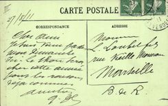 VINTAGE POSTCARD Woman Bathing suit Excursion trains One Sunday to the sea