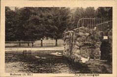 VINTAGE POSTCARD Mulhouse With the zoological garden