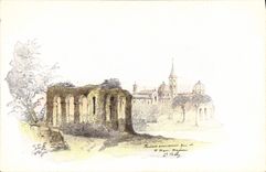 CPA Fantaisie Illustrateur Ruines romaines 