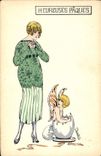 CPA Fantaisie Illustrateur Femme Paques Pero Ange
