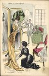 VINTAGE POSTCARD Fantasy Illustrator Raillod Woman Fitting