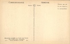 Galería enselvada de Militaria de la POSTAL de la VENDIMIA de fort de Vaux en la parte inferior un bafle para machine-gun