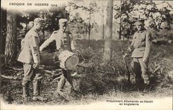 VINTAGE POSTCARD Militaria German Prisoners With Work In England