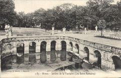 VINTAGE POSTCARD Nimes Gardens Of the Fountain Roman baths