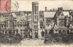 VINTAGE POSTCARD Paris Town hall Of the 1st District And I' Eglise Saint Germain the Resident of Auxerre