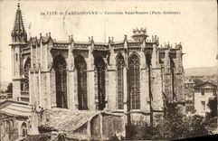 CPA La Cite De Carcassonne Cathedrale Saint Nazaire Porte gothique