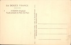 VINTAGE POSTCARD Avignon Principal Frontage Of the Palate Of the Popes