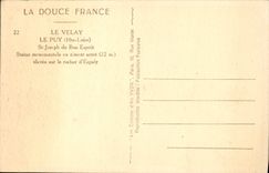 VINTAGE POSTCARD Velay Puy St Joseph Of Good hope Rules monumental out of reinforced concrete