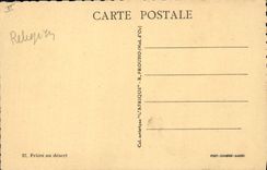 VINTAGE POSTCARD Camel Dromedary Islam Prayer with the desert Serves