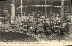 VINTAGE POSTCARD Vichy Hydrotherapy the garden of the Eden the hour of the music