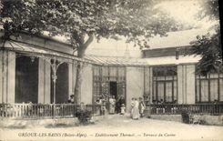 VINTAGE POSTCARD Greoux Hydrotherapy les Bains Hydropathic establishment Terrace of the casino