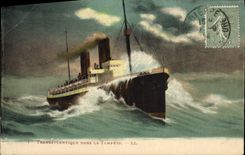 CPA Bateau Paquebot Transatlantique dans la tempete