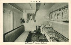 CPA Bateau Paquebot SGTM Cabine de 2eme classe a 2 places 