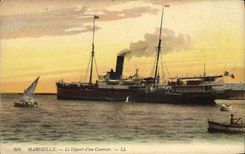 CPA Bateau Marseille Le depart d'un courrier