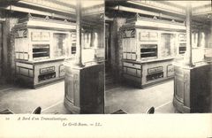 CPA Bateau Paquebot Transatlantique Le grill room