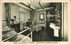 VINTAGE POSTCARD Bateau Steamer SGTM Cabine of priority has 2 places