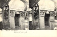 VINTAGE POSTCARD Boat Transatlantic liner the entry of the smoking-room