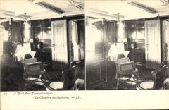 CPA Bateau Paquebot Transatlantique La chambre du capitaine