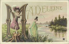 VINTAGE POSTCARD Madeleine First name