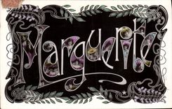 VINTAGE POSTCARD Marguerite First name