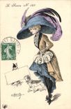 CPA Fantaisie Illustrateur Roberty Femme Chapeau Chien