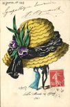 CPA Fantaisie Illustrateur Roberty Femme La mode 1909 Chapeau