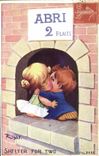 CPA Fantaisie Illustrateur Right Enfants Abri Shelter for two
