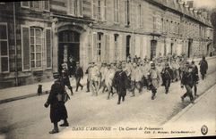 POSTAL Militaria de la VENDIMIA en Argonne uno a los presos del convoir