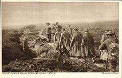 VINTAGE POSTCARD Militaria Tanked Canada' S German prisoners follow the tank