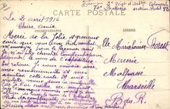La POSTAL Militaria Valmy de la VENDIMIA enmarañó de una separación de presos