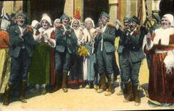 VINTAGE POSTCARD Pyrenees Folklore a wedding Massatoise Massat