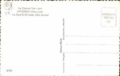 POSTAL MODERNA Avignon el efecto de la noche del St Benezet del puente