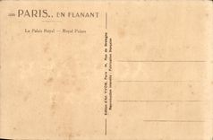 VINTAGE POSTCARD Paris the Palais Royal