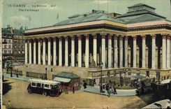 CPA Paris La Bourse Autobus
