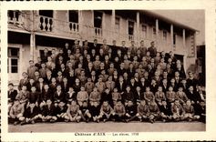 VINTAGE POSTCARD School Castle of Aix raised the 1936