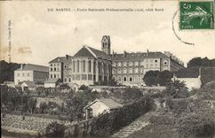 VINTAGE POSTCARD School Nantes professional National school Livat