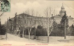 VINTAGE POSTCARD Teacher training schools Aix in Provence