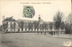 VINTAGE POSTCARD Ecole Tours School complex places Rabelais