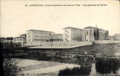 VINTAGE POSTCARD University of young girls View of the Carpentras school