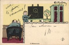 VINTAGE POSTCARD School the examination
