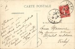 POSTAL Vichy de la VENDIMIA los jugadores de golf que forman su pieza de la camisa de deportes