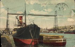 VINTAGE POSTCARD Boat Rouen Steamer quays of the Transporter