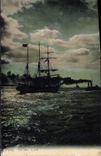 VINTAGE POSTCARD Boat At sea Sailing