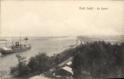 CPA Bateau Paquebot Port Said le canal Egypt Egypte 