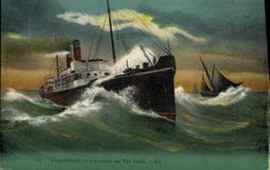 CPA Bateau Paquebot Un coup de tangage