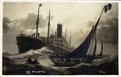 CPA Bateau Paquebot Le pilote