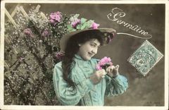 VINTAGE POSTCARD Fantasy Germaine First name