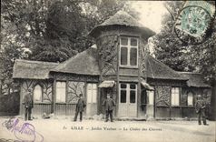VINTAGE POSTCARD Lille Vauban Garden the country cottage of the goats Goat