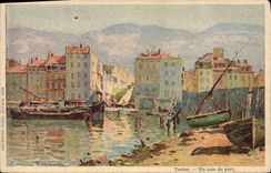 CPA Fantaisie Illustrateur Toulon Un coin du port Bateaux Casimir Raymond 
